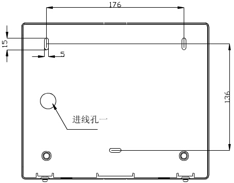 轉換開關采用壁掛式安裝，安裝孔位置和安裝孔距