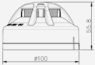 JTY-GM-TX3100點型光電感煙火災探測器外形及尺寸示意圖