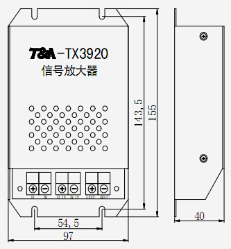 TX3920信號放大器外形尺寸及安裝說明
