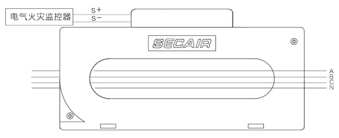 J-SCM41(250)剩余電流式<a href=http://www.diandubi.cn/dianqihuozai/ target=_blank class=infotextkey>電氣火災監控</a>探測器接線圖